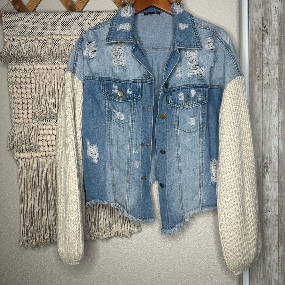 Fashion Nova Cropped Denim Jacket